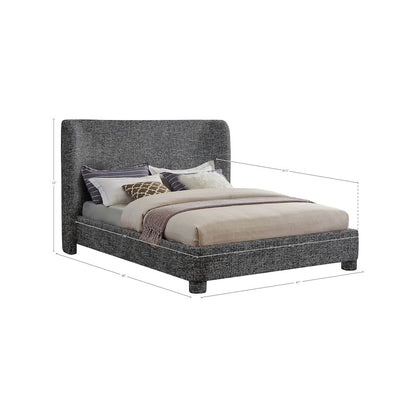 Penny Black Polyester Fabric King Bed