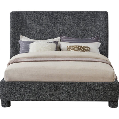 Penny Black Polyester Fabric King Bed