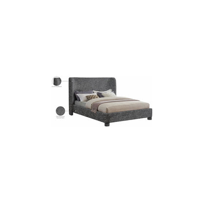 Penny Black Polyester Fabric Queen Bed