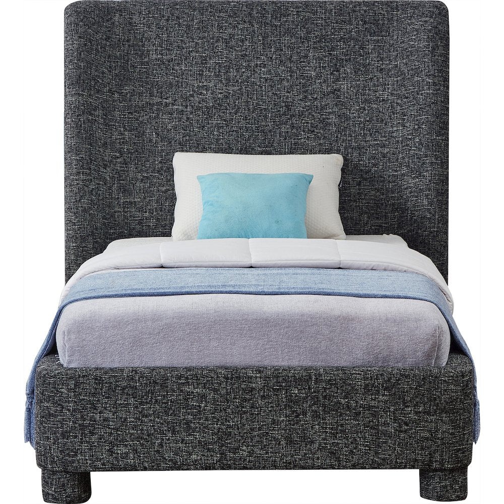 Penny Black Polyester Fabric Twin Bed