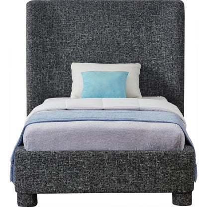Penny Black Polyester Fabric Twin Bed