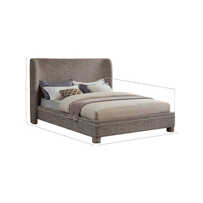 Penny Brown Polyester Fabric Queen Bed