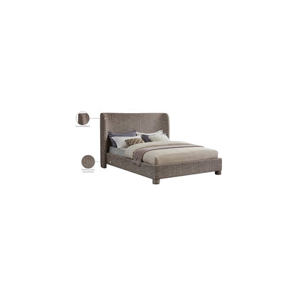 Penny Brown Polyester Fabric Queen Bed