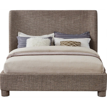 Penny Brown Polyester Fabric Queen Bed