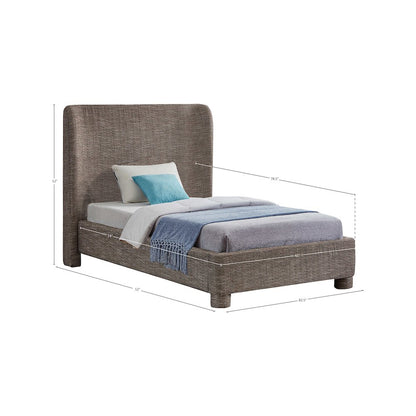 Penny Brown Polyester Fabric Twin Bed