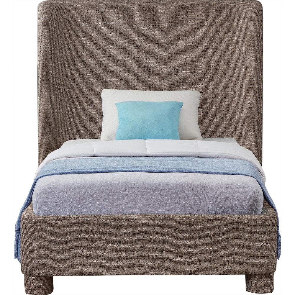Penny Brown Polyester Fabric Twin Bed