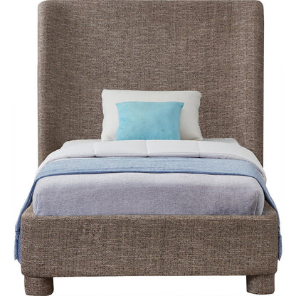 Penny Brown Polyester Fabric Twin Bed