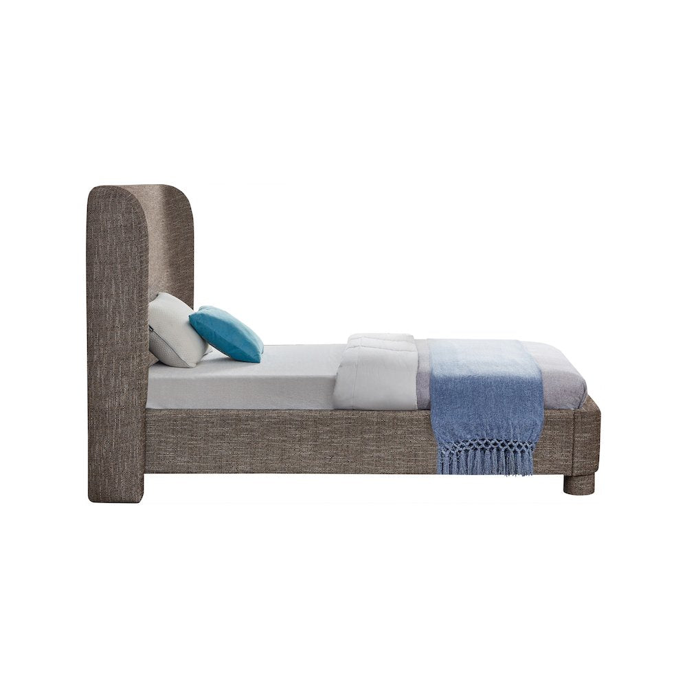 Penny Brown Polyester Fabric Twin Bed