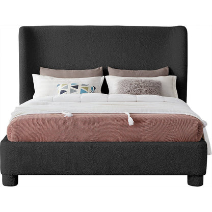 Penny Black Boucle Fabric Queen Bed