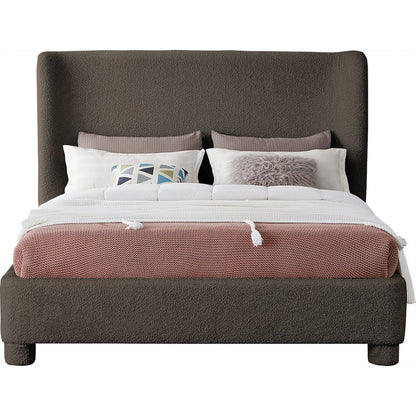 Penny Brown Boucle Fabric King Bed