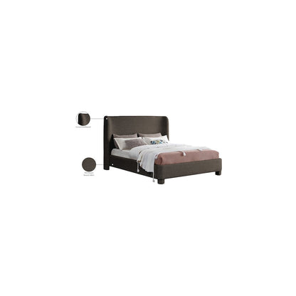 Penny Brown Boucle Fabric Queen Bed