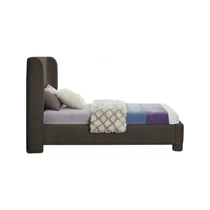 Penny Brown Boucle Fabric Twin Bed
