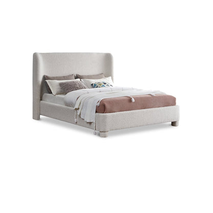 Penny Cream Boucle Fabric Full Bed