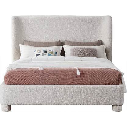 Penny Cream Boucle Fabric Full Bed