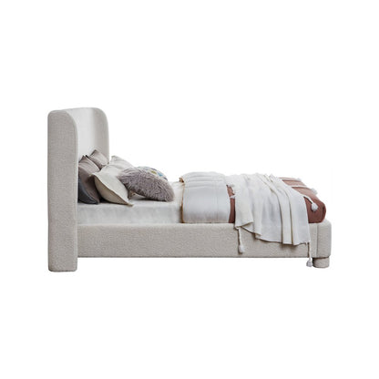Penny Cream Boucle Fabric Full Bed