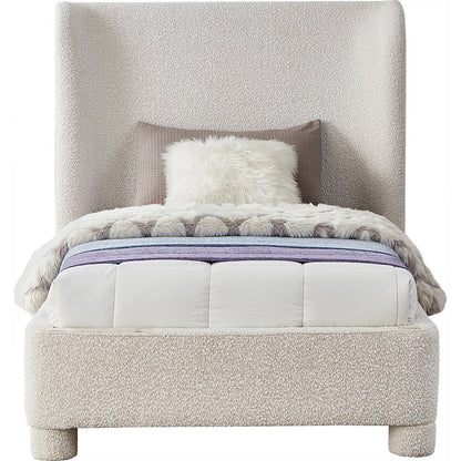 Penny Cream Boucle Fabric Twin Bed