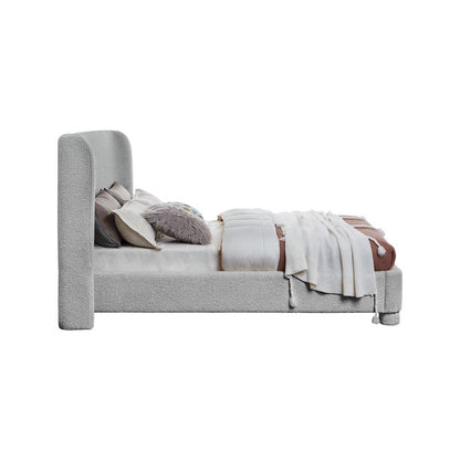 Penny Grey Boucle Fabric Queen Bed