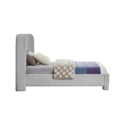 Penny Grey Boucle Fabric Twin Bed