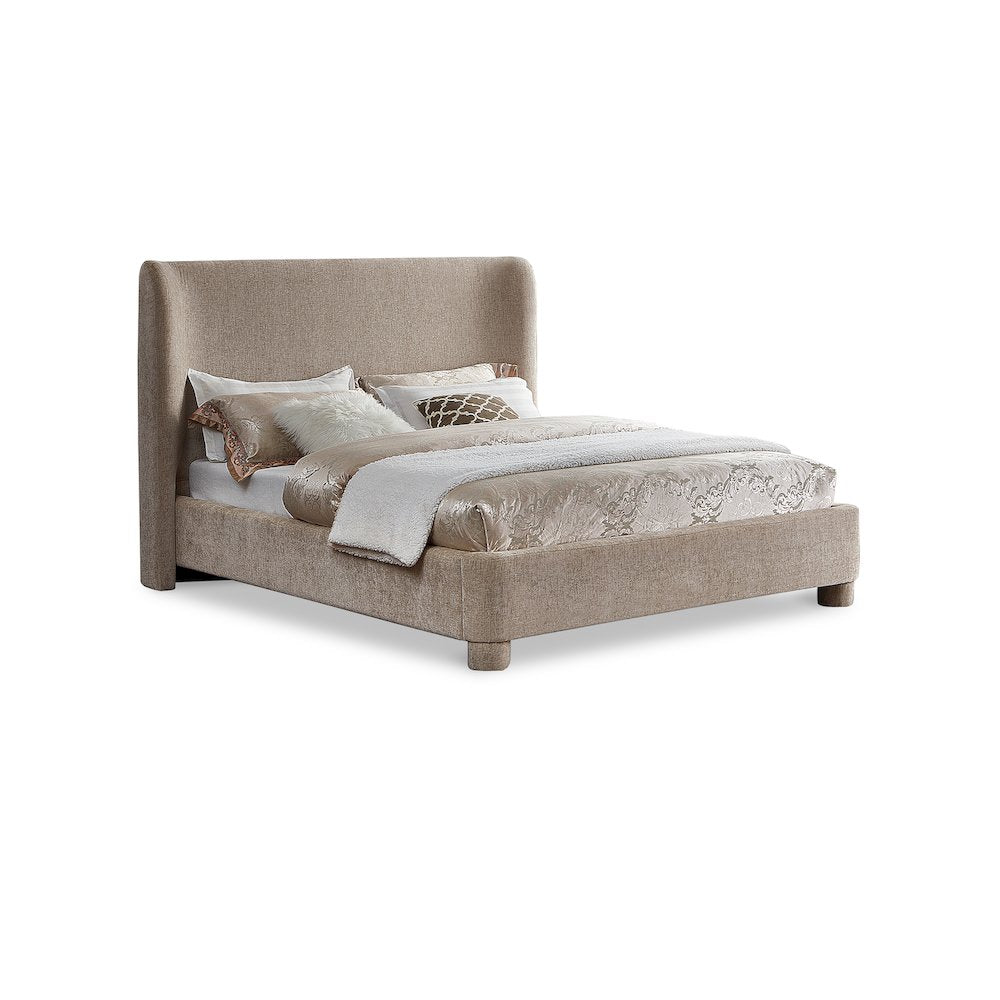 Penny Beige Chenille Fabric Full Bed