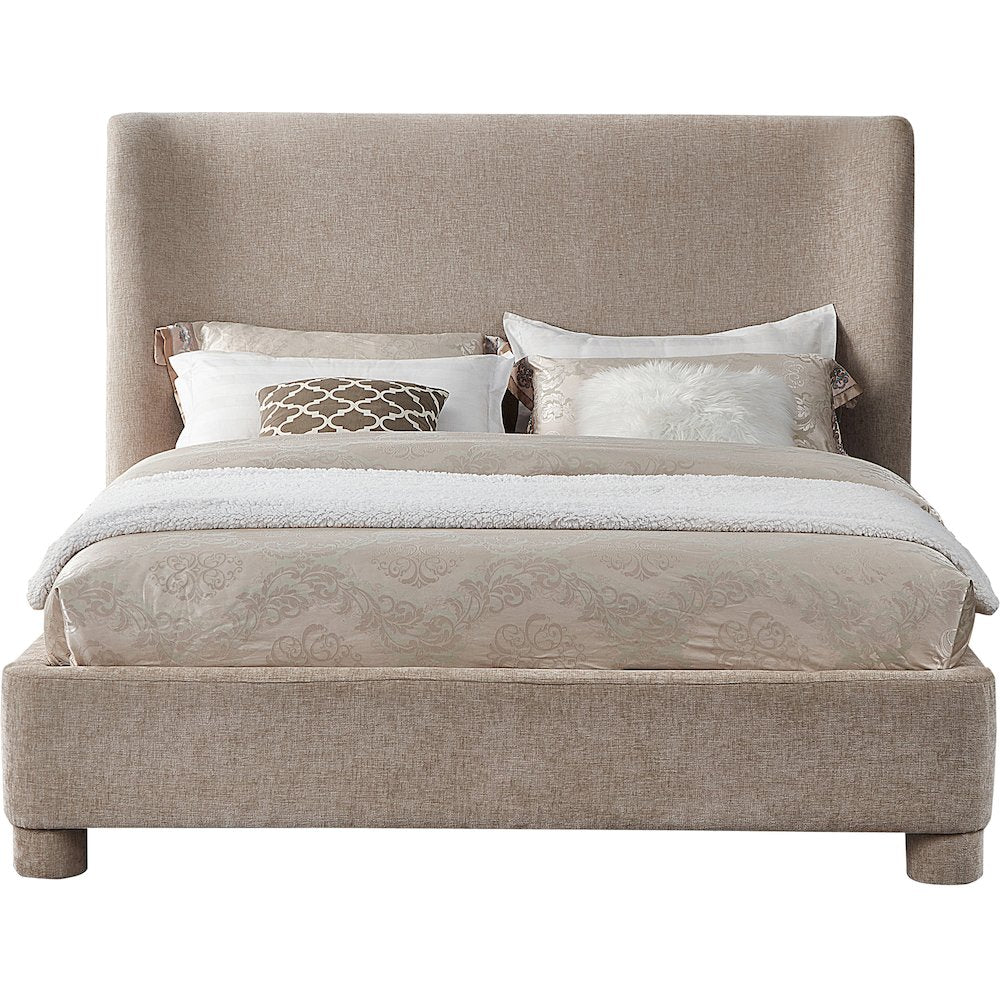 Penny Beige Chenille Fabric Full Bed