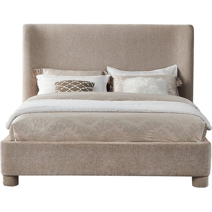 Penny Beige Chenille Fabric Full Bed