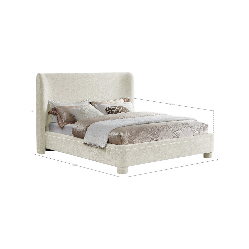 Penny Cream Chenille Fabric Full Bed