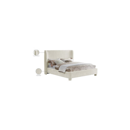 Penny Cream Chenille Fabric Full Bed