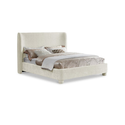Penny Cream Chenille Fabric Full Bed