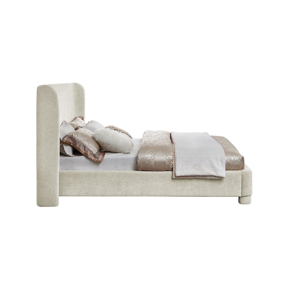 Penny Cream Chenille Fabric Full Bed