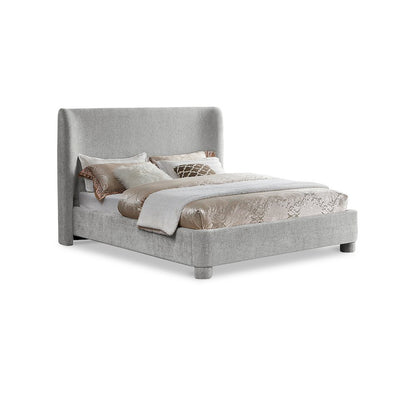 Penny Light Grey Chenille Fabric King Bed