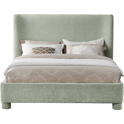 Penny Mint Green Chenille Fabric Full Bed