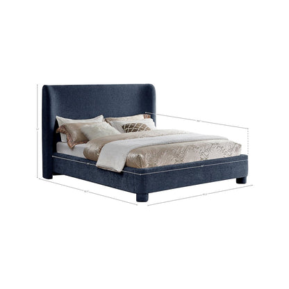 Penny Navy Chenille Fabric Full Bed