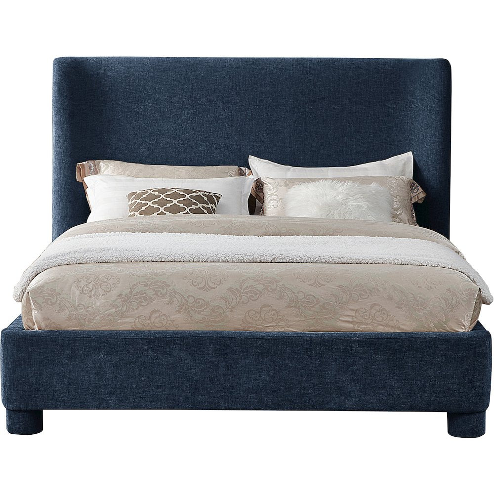Penny Navy Chenille Fabric Full Bed