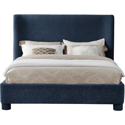 Penny Navy Chenille Fabric Full Bed