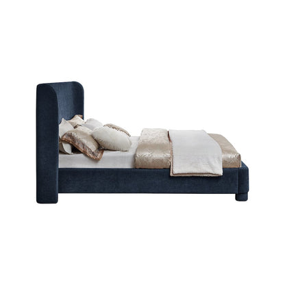Penny Navy Chenille Fabric Full Bed