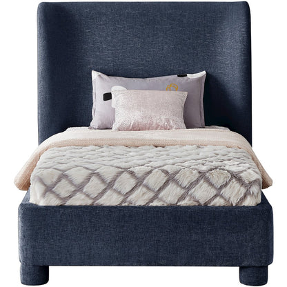 Penny Navy Chenille Fabric Twin Bed
