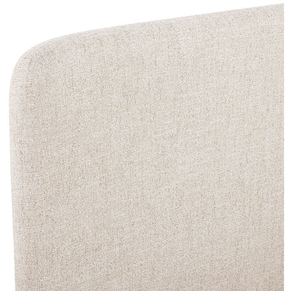 Fira Beige Linen Textured Fabric Upholstered King Bed