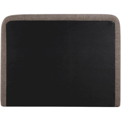 Fira Brown Linen Textured Fabric Upholstered Full Bed
