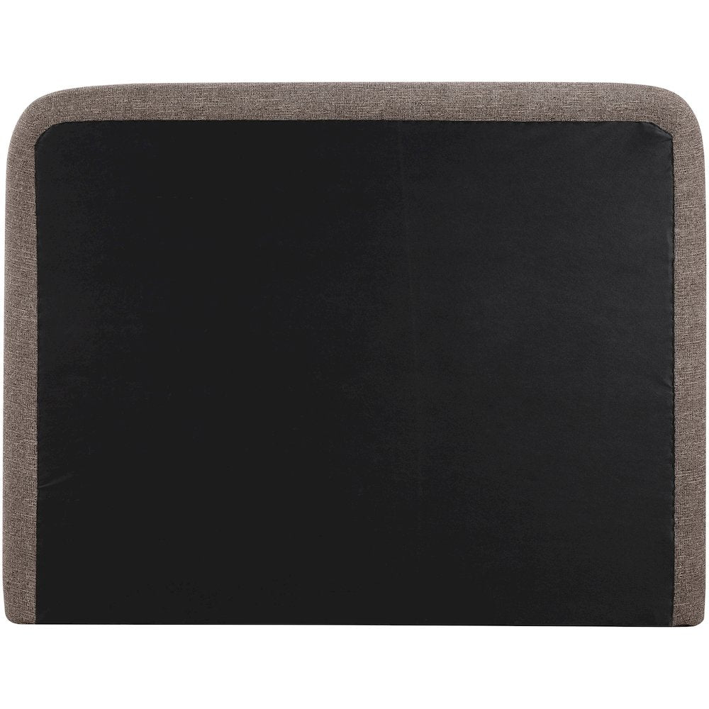 Fira Brown Linen Textured Fabric Upholstered King Bed