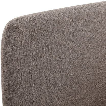 Fira Brown Linen Textured Fabric Upholstered Queen Bed