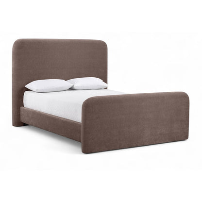 Fira Brown Chenille Fabric Upholstered Full Bed