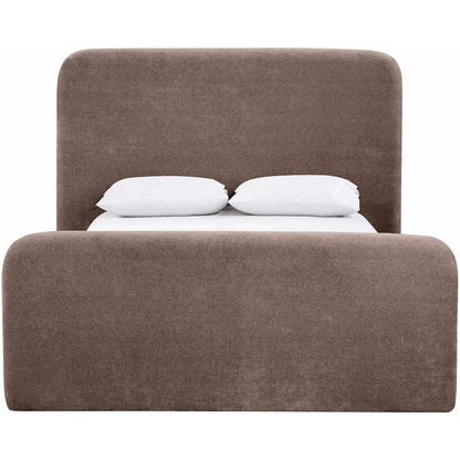Fira Brown Chenille Fabric Upholstered Queen Bed