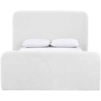 Fira Cream Chenille Fabric Upholstered King Bed