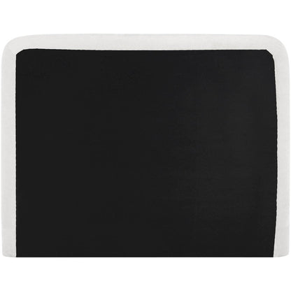 Fira Cream Chenille Fabric Upholstered King Bed