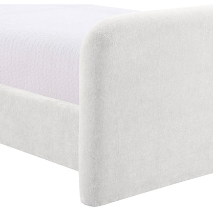 Fira Cream Chenille Fabric Upholstered King Bed
