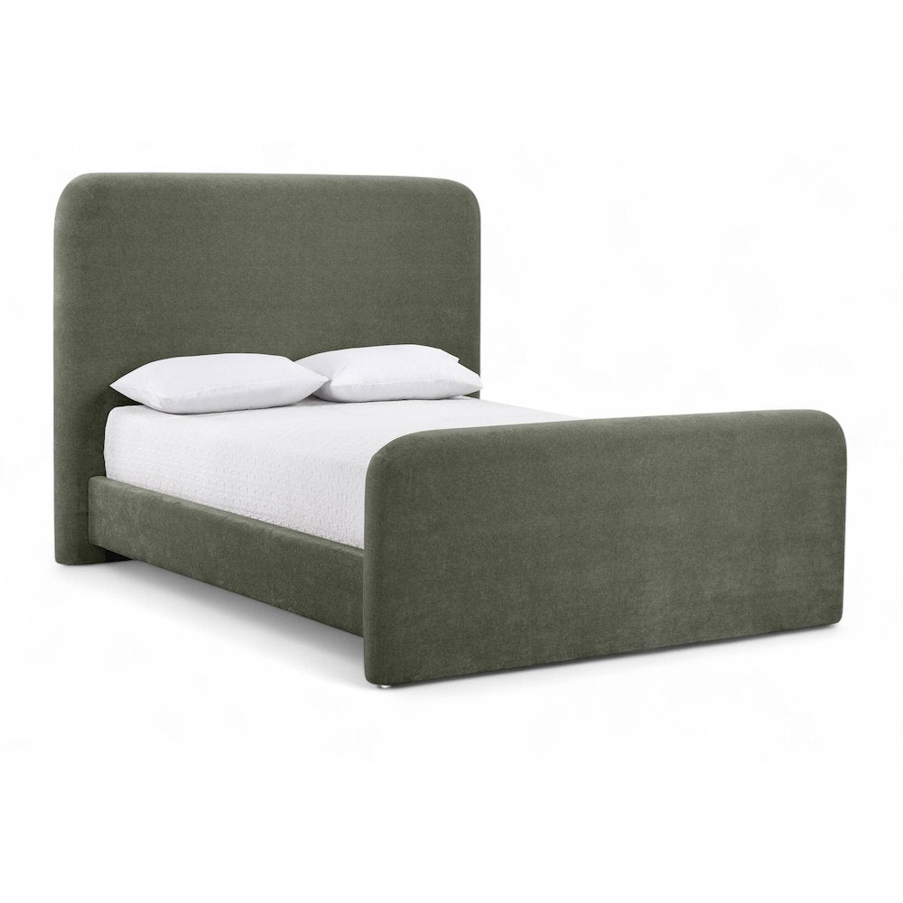 Fira Green Chenille Fabric Upholstered Full Bed