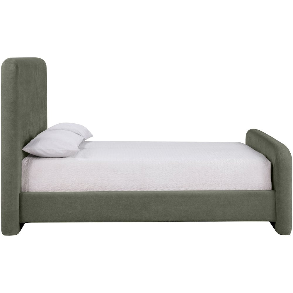 Fira Green Chenille Fabric Upholstered Full Bed