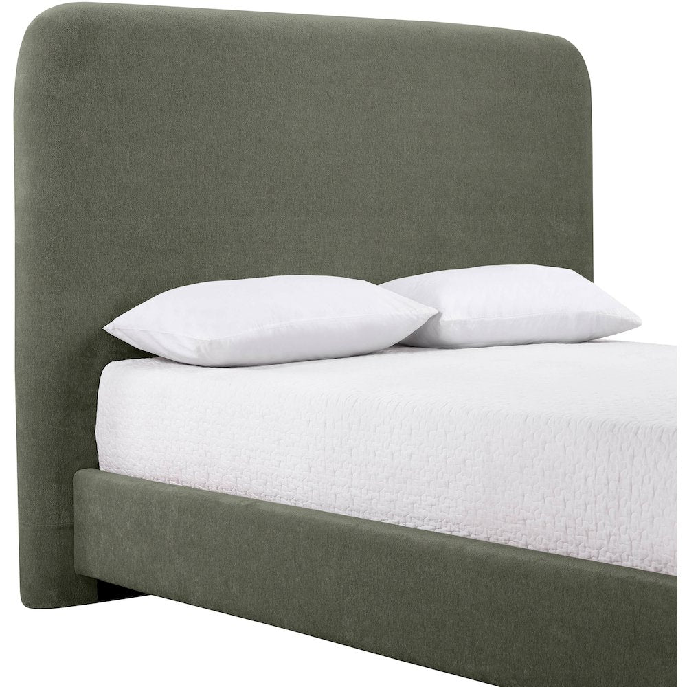Fira Green Chenille Fabric Upholstered Full Bed
