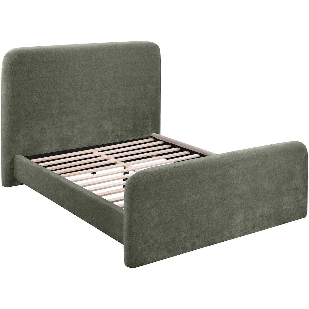 Fira Green Chenille Fabric Upholstered Full Bed
