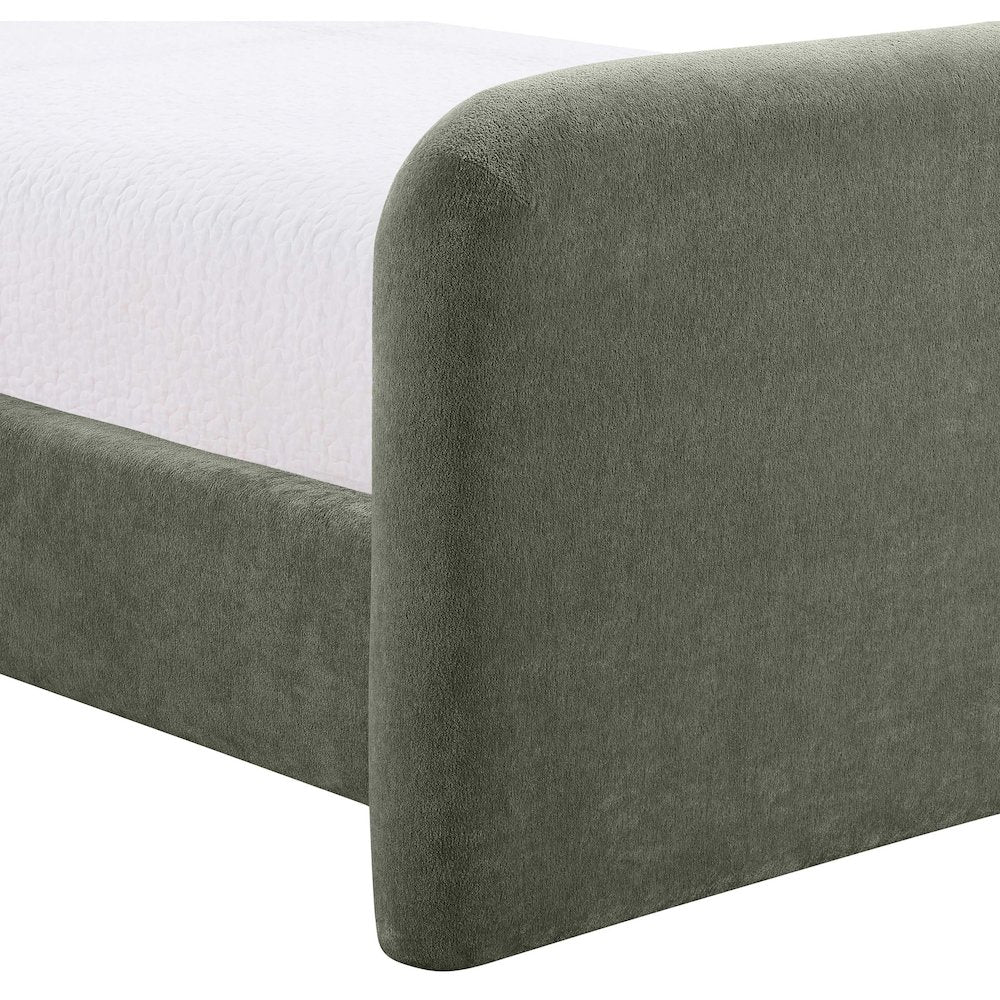 Fira Green Chenille Fabric Upholstered Full Bed